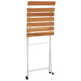 Folding Bistro Chairs 6 pcs Solid Wood Acacia and Steel 3152108