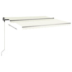 ZNTS Manual Retractable Awning with Posts 4x3 m Cream 3070137