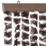 Fly Curtain Brown and White 100x230 cm Chenille 377394