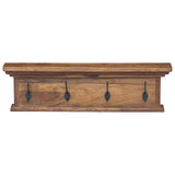 Wall Mounted Coat Rack Natural 70 x 10 x 20 cm Solid Teak Wood 42017958