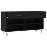 Shoe Bench Black 102x35x55 cm Engineered Wood 829733