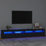 TV Cabinet with LED Lights Black 240x35x40 cm 3152763