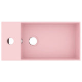 Bathroom Sink with Overflow Ceramic Matt Pink 146988