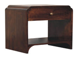 Solid Wood California Walnut Newton Bedside, 1 Drawer, 1 Open Slot, Dark Brown B2743P403131