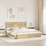 Storage Bed with Drawer Sonoma Oak 200 x 200 cm Engineered Wood 3409889