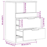 ZNTS Bedside Cabinet Old Wood 40x36x65 cm Engineered Wood 856844