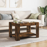 Coffee Table with LED Smoked Oak 73x53x45 cm Engineered Wood 847550