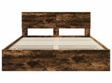 Bed Frame with Drawer Smoked Oak 120 x 200 cm Engineer Wood 3410725