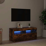 TV Cabinet with LED Lights Smoked Oak 90x35x40 cm 815675
