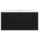 Sink Cabinet with Built-in Basin Black Engineered Wood 3071559
