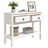 Console Table White 100x35x75 cm Solid Wood Pine 814625