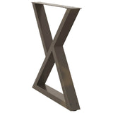 Dining Table Legs 2 pcs Natural Steel 80x cm Steel 4012731
