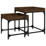 ZNTS Side Tables 2 pcs Brown Oak Engineered Wood 823286