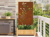 Garden Privacy Screen Floral Rusty 50 x 140 cm Weathering Steel 876328