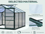 6 x 6ft Polycarbonate Greenhouse, Large Walk-In Green House with Slide Door and Window, Garden T3398P314191