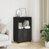 Rolling Cabinet Black 55x40x91 cm Engineered Wood 853183