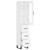 Highboard White 34.5x34x180 cm Engineered Wood 3199257