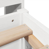 ZNTS Bed Frame without Mattress White 120x190 cm Small Double Solid Wood Pine 3323396