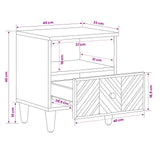 Bedside Table Brown 50 x 33 x 60 cm Solid Mango Wood 4018922