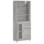 Highboard Grey Sonoma 69.5x34x180 cm Engineered Wood 3189491