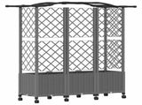 Raised Bed with Trellis and Roof Light Grey 163 x 40 x 144 cm 3423111