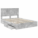Storage Bed Concrete Grey 135 x 190 cm Engineered Wood 3411218