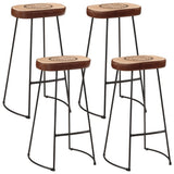 5 Piece Bar Set Solid Rough Wood Mango and Metal 3216416