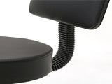 Round Shape Plastic Adjustable Salon Stool with Back Black 42012977