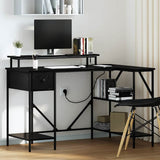 Desk with Drawer Black Oak 120 x 79 x 86.5 cm Engineered Wood 859400