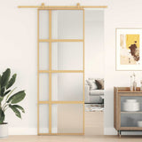 Sliding Door Gold 76x205 cm Frosted ESG Glass and Aluminium 155193