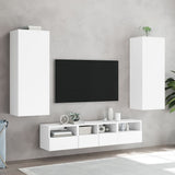 5 Piece TV Wall Units White Engineered Wood 3216539