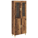 Highboard Old Wood 69.5 x 34 x 180 cm Engineered Wood and Glass 3415747