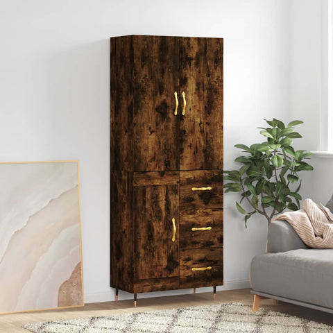 Highboard Smoked Oak 69.5x34x180 cm Engineered Wood 3196000