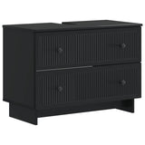 4 Piece Bathroom Cabinet Set EDE Black Engineered Wood 3417901