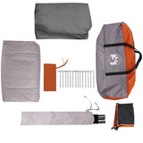 Family Tent Cabin 6-Person Grey and Orange Waterproof 4009557