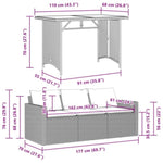 2 Piece Garden Dining Set with Cushions Grey Poly Rattan 366337