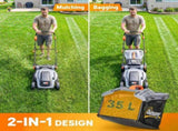 18V Cordless Lawnmower with 2 x 4Ah Batteries, Battery Lawn Mower with 34cm Cutting Width, Mulching T3398P551793