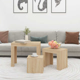 Nesting Coffee Tables 3 pcs Sonoma Oak Engineered Wood 808543
