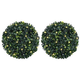 Artificial Boxwood Balls with LED Lights 2 pcs Green 45 cm 3335896