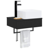 Wall-Mounted Wash Basin Black 53 x 35 x 39 cm Engineered Wood 890209
