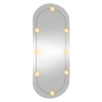 Wall Mirror with LED Lights 45x100 cm Glass Oval 3189164