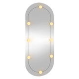 Wall Mirror with LED Lights 45x100 cm Glass Oval 3189164
