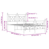 Metal Bed Frame without Mattress with Footboard White 120x200cm 374404