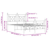 Metal Bed Frame without Mattress with Footboard White 120x200cm 374404