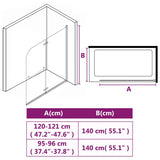 Folding Shower Enclosure 2 Panels ESG 120x140 cm 144677