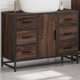 Bathroom Sink Cabinet Brown Oak 80x33x60 cm Engineered Wood 849283