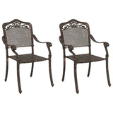Garden Chair 2 pcs Bronze 55 x 56.5 x 91cm Aluminium 42002378