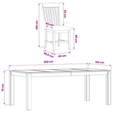 Dining Set 7 pcs Grey Solid Oak Wood 3430392