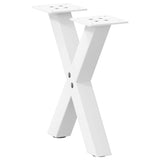 Coffee Table Legs X-Shaped 2 pcs White 37x cm Steel 4012873