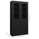 ZNTS Office Cabinet Black 90x40x180 cm Steel 335948